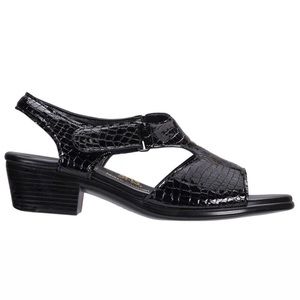 SAS Suntimer Black Croc Sandals Size 7.5 In Black